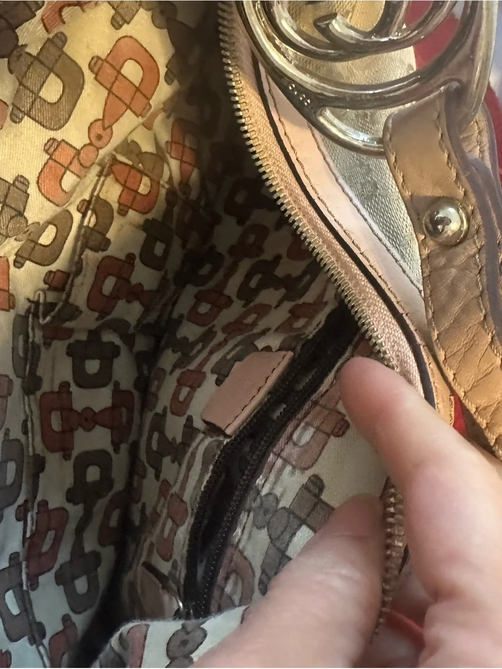 Gucci Beige GG Canvas Hobo with Light Pink Trim